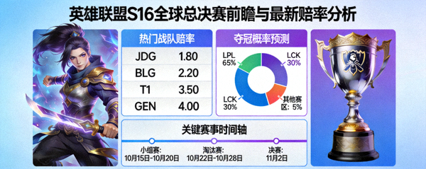 英雄联盟S16全球总决赛前瞻与LOL Esports官方授权竞猜平台最新赔率分析图表